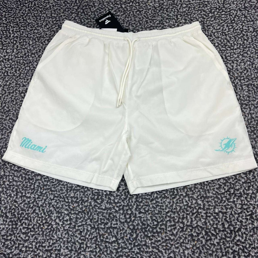 Miami Dolphins Athletic Shorts Men Large White Mesh Lined Fanatics New L
